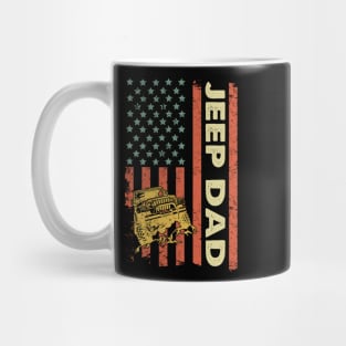 Jeep Dad American Flag Jeep Father's Day Jeep Gift Jeep Papa America Jeep 4th of July Mug